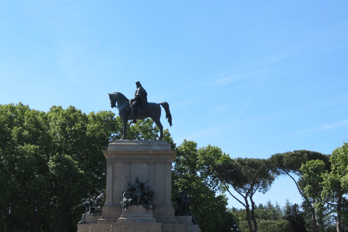 Equestrian statue of Giuseppe Garibaldi in Rome Italy