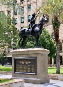 Equestrian statue of Boer War memorial in Brisbane Queensland Australia