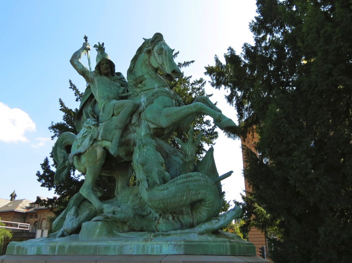 Equestrian Statue Of Saint George In Zagreb Croatia