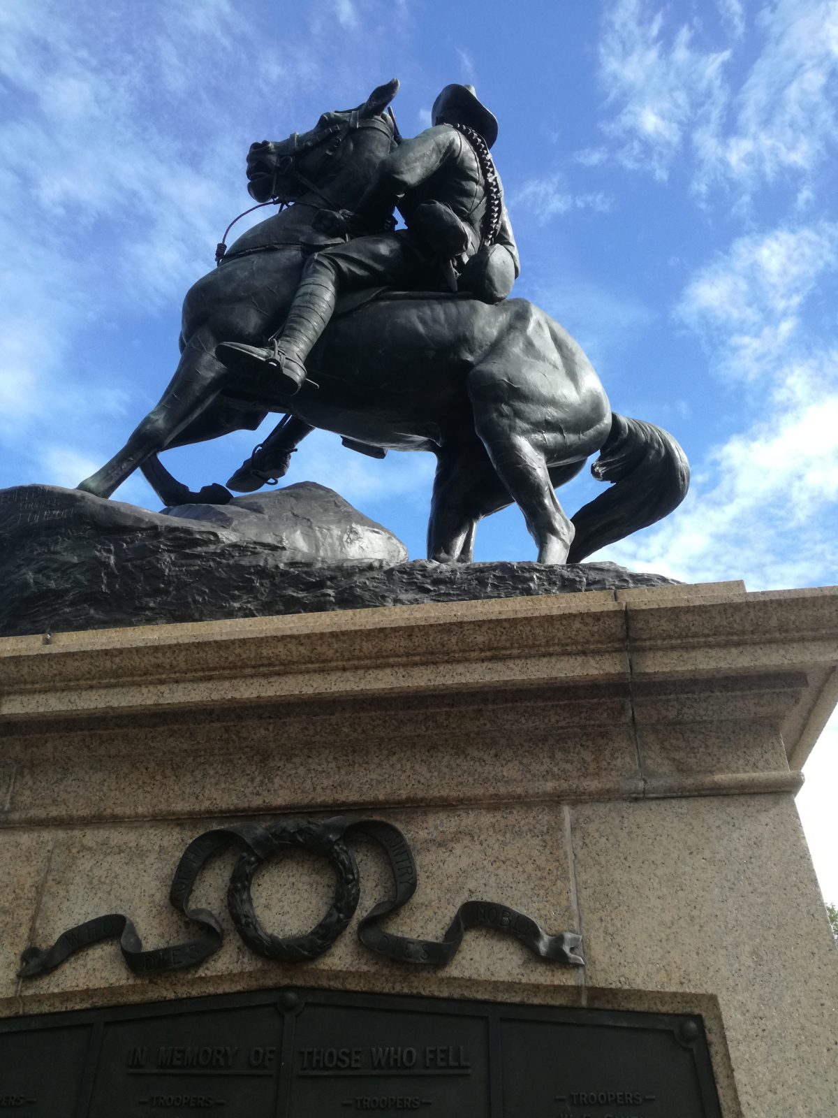 Equestrian statue of South African War memorial in Adelaide SA Australia