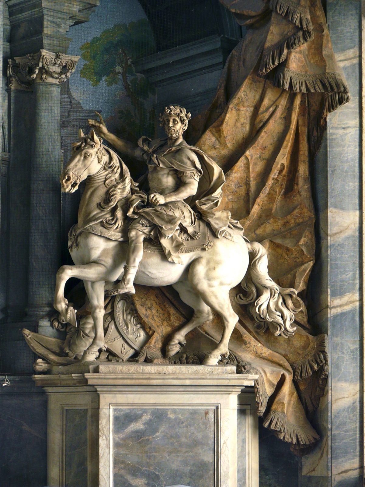 Equestrian statue of Charles the Great in Rome Italy
