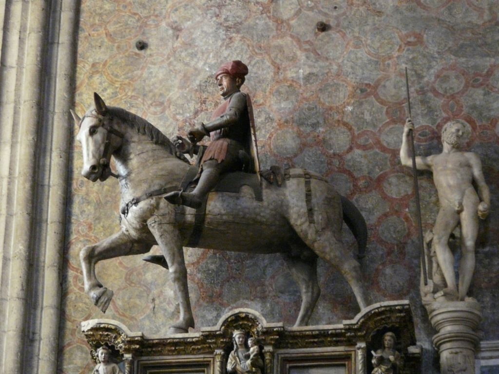 Cardinal Savelli Equestrian statue of Paolo Savelli in Venice Italy