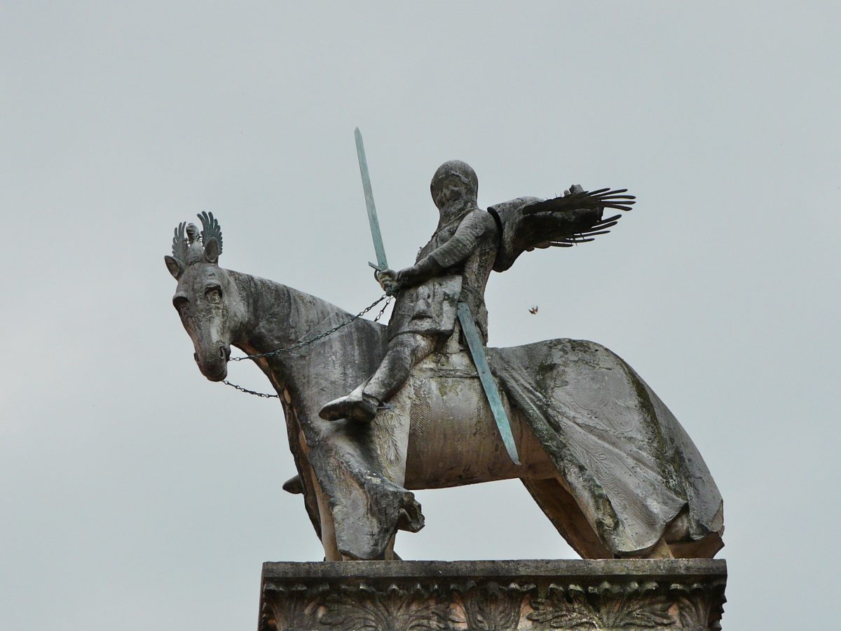 Equestrian statue of Cangrande I in Verona Italy