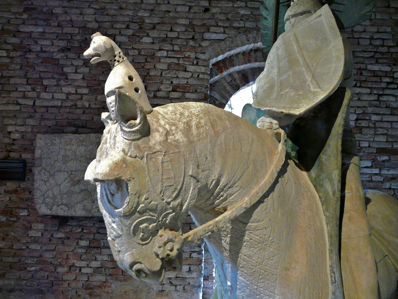Equestrian statue of della Scala Mastino II in Verona Italy