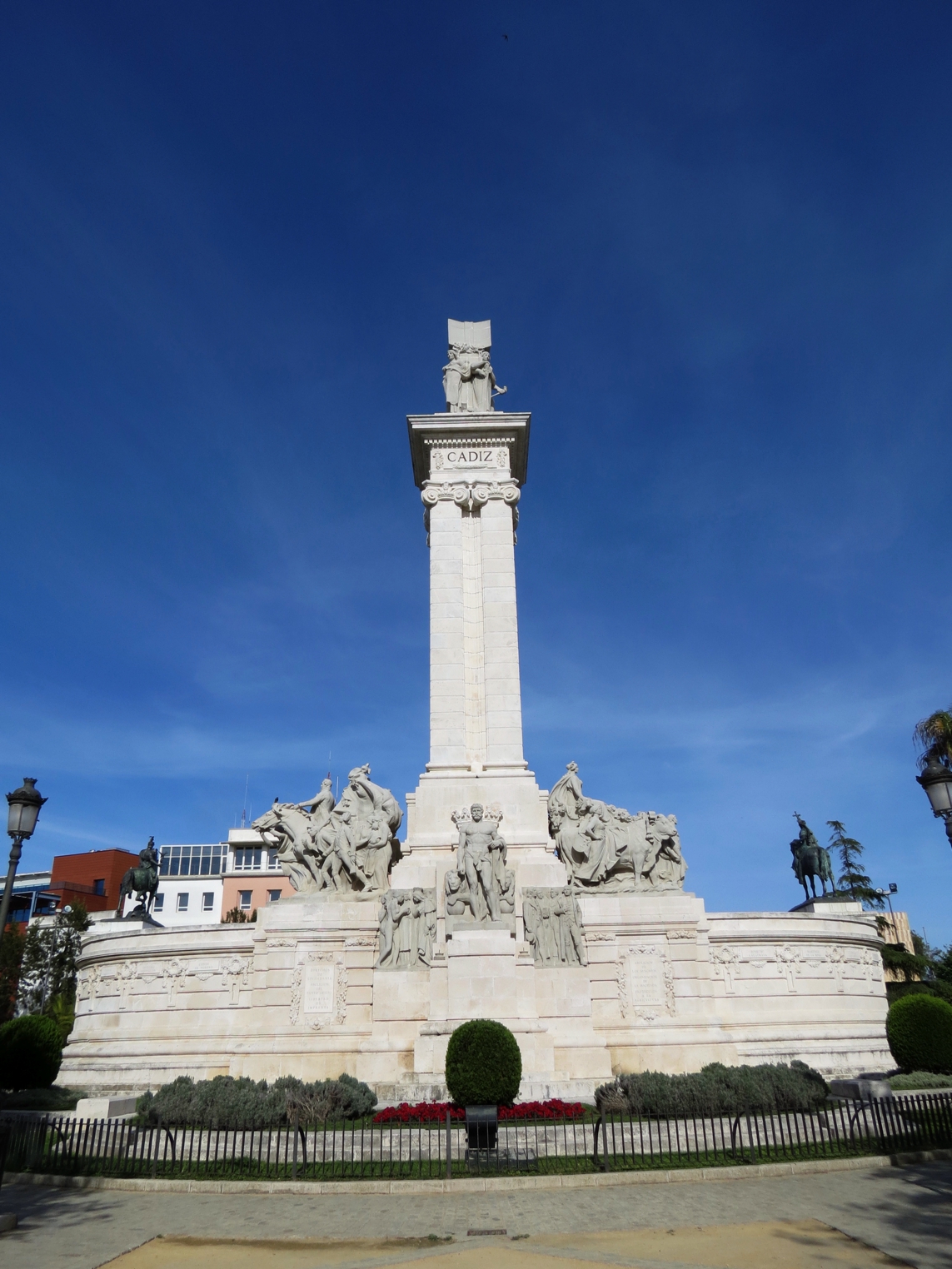 Equestrian statue of Monument of the Constitution in Cadiz Spain