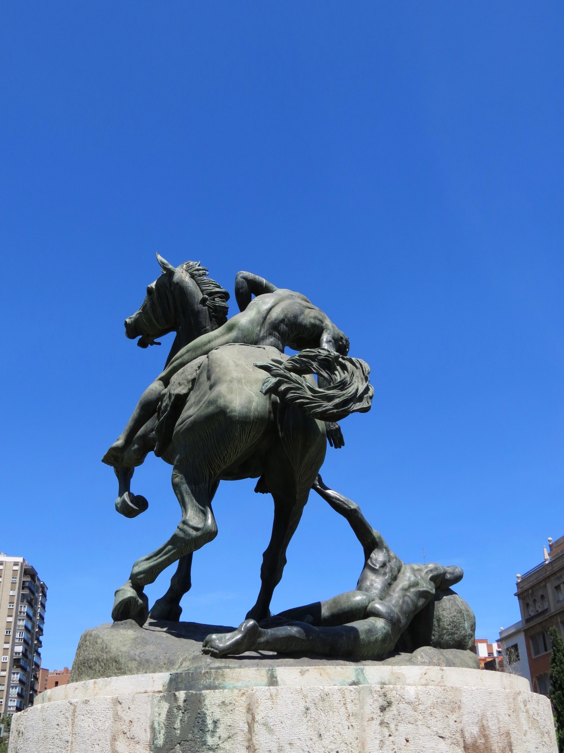 Equestrian statue of Torchbearers in Valencia Spain