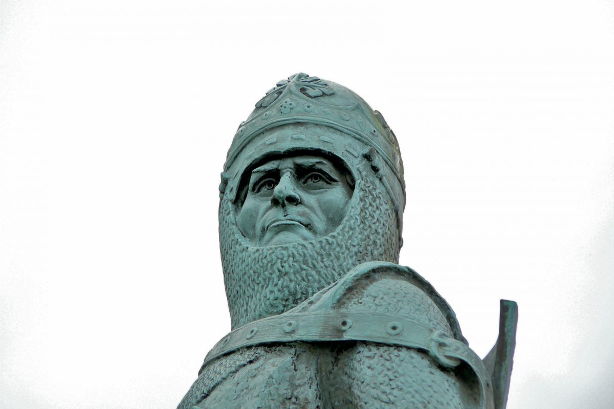 Equestrian statue of Robert the Bruce in Bannockburn UK