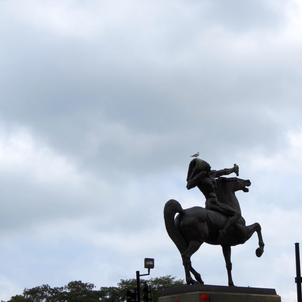 Equestrian statue of Bowman in IL Chicago US