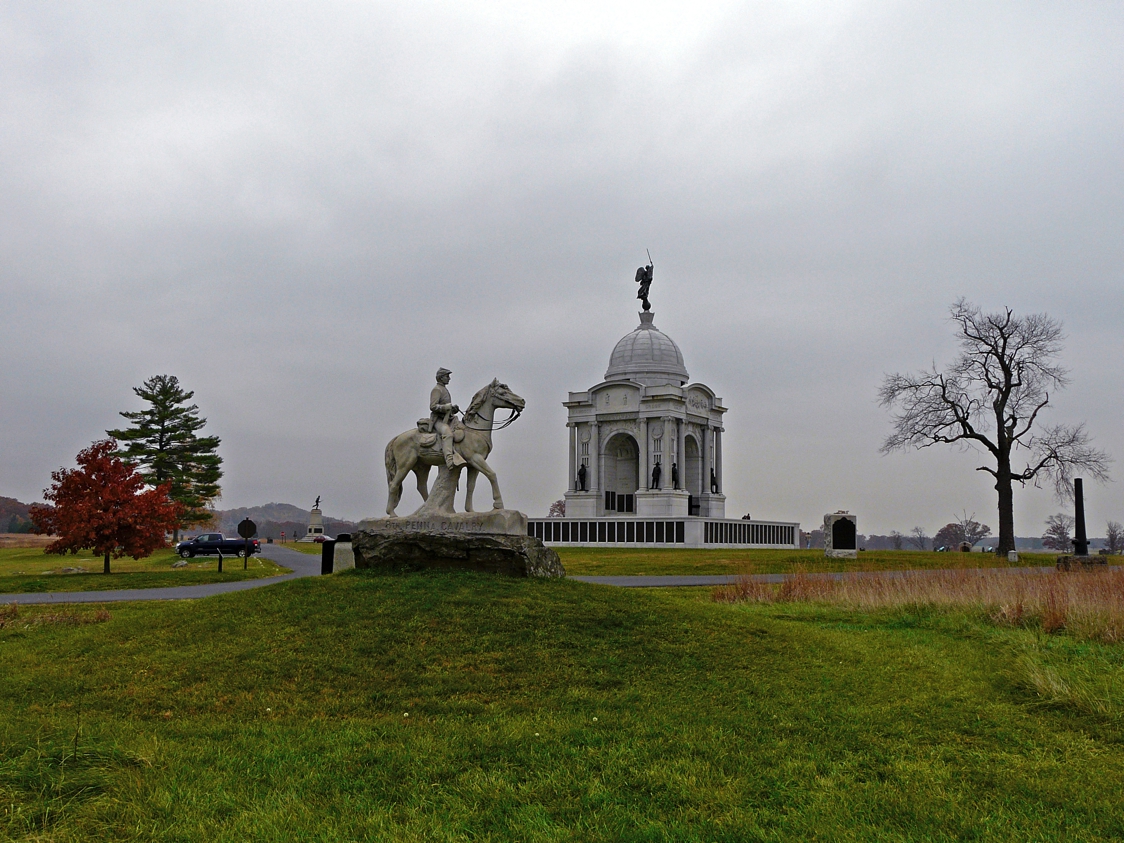 Equestrian statue of Cavalry memorial in PA Gettysburg US