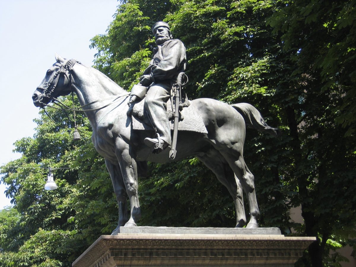 Equestrian statue of Giuseppe Garibaldi in Bologna Italy