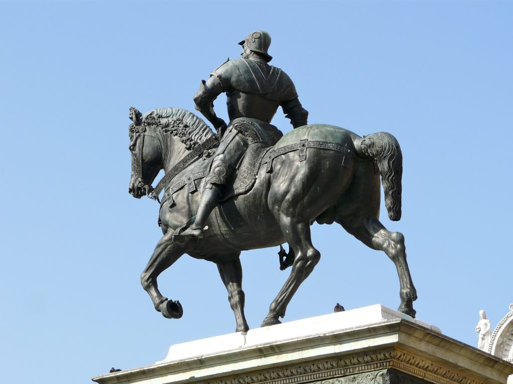 Equestrian statue of Bartolomeo Colleoni in Venice Italy