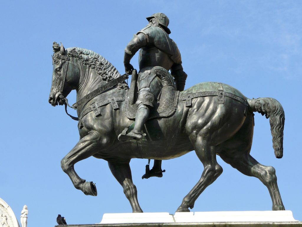 Equestrian statue of Bartolomeo Colleoni in Venice Italy