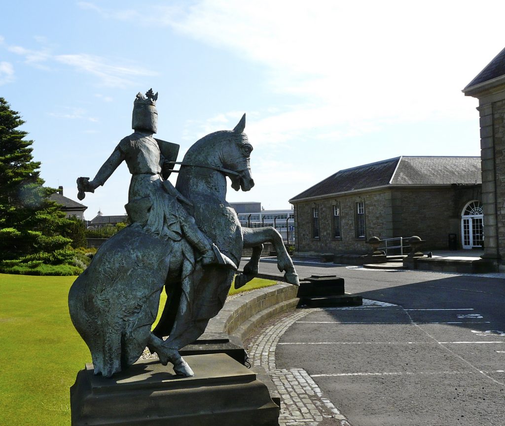 Equestrian statue of Robert the Bruce in Paisley UK