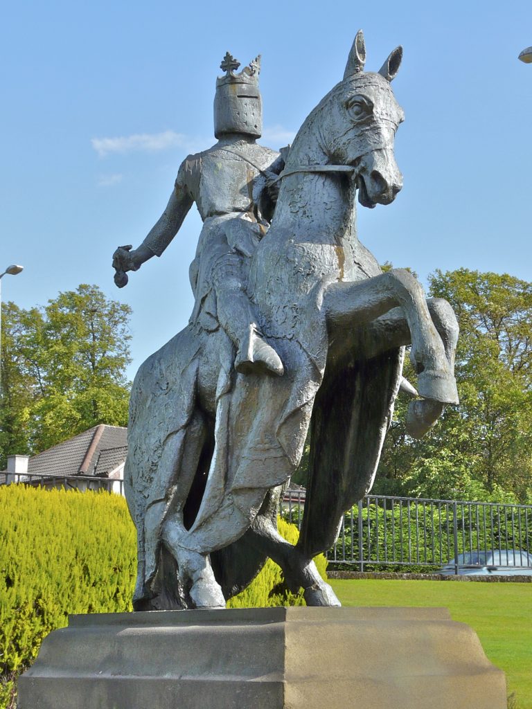 Equestrian statue of Robert the Bruce in Paisley UK
