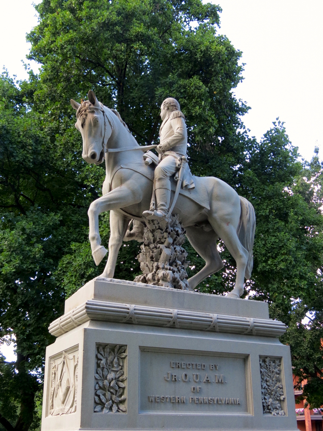 Equestrian statue of Washington in PA Pittsburgh US
