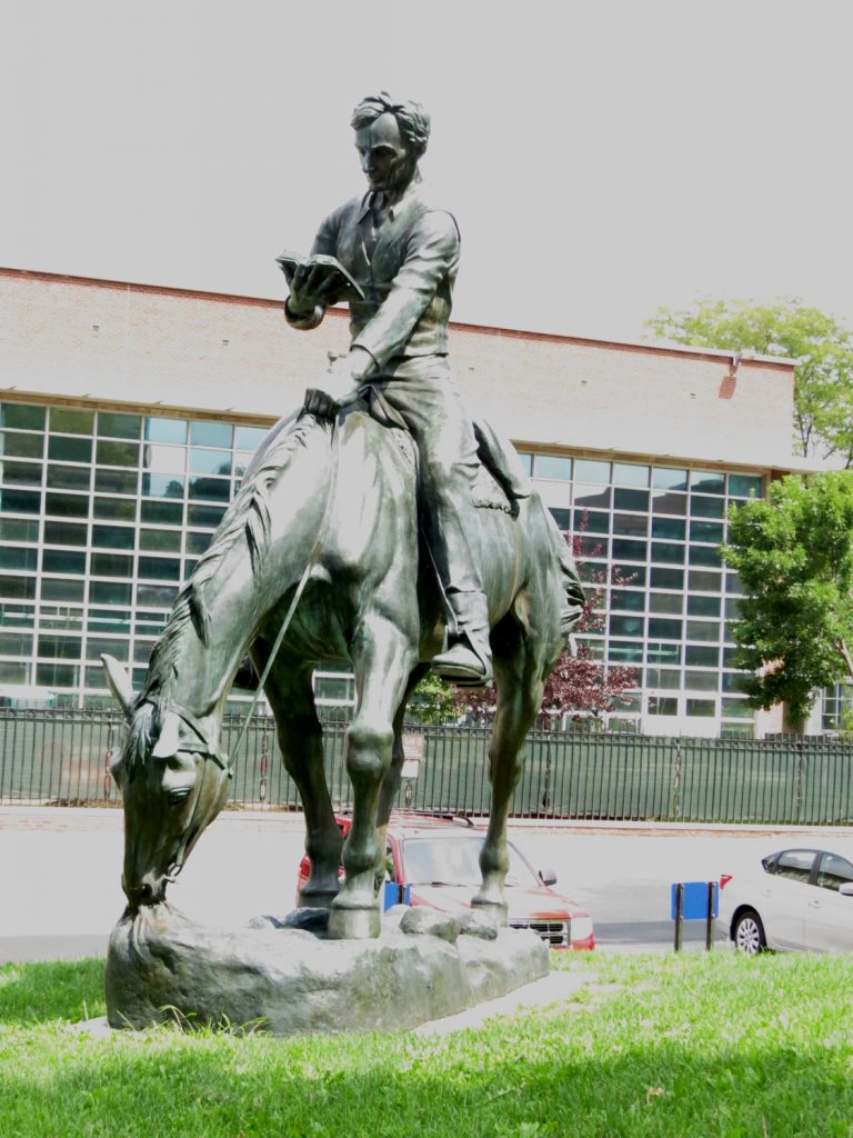 Equestrian statue of Abraham Lincoln in NY Syracuse US